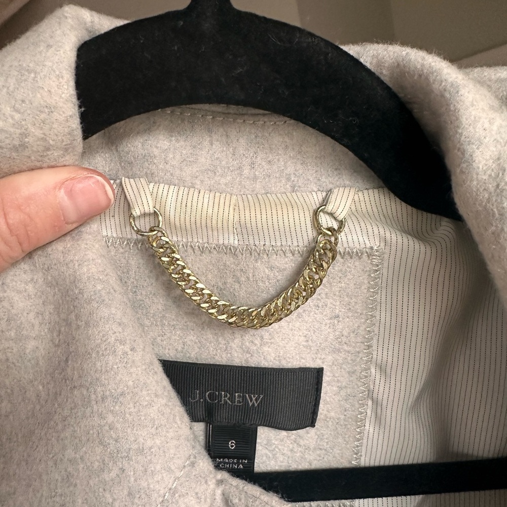 Classic Double-Breasted Wool Coat in Light Gray - Picture 6 of 7